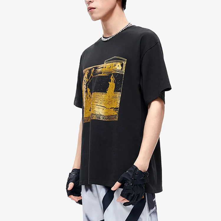 FILA FUSION x Aries Collaboration Collection T Shirt Unisex Pitch Black-3