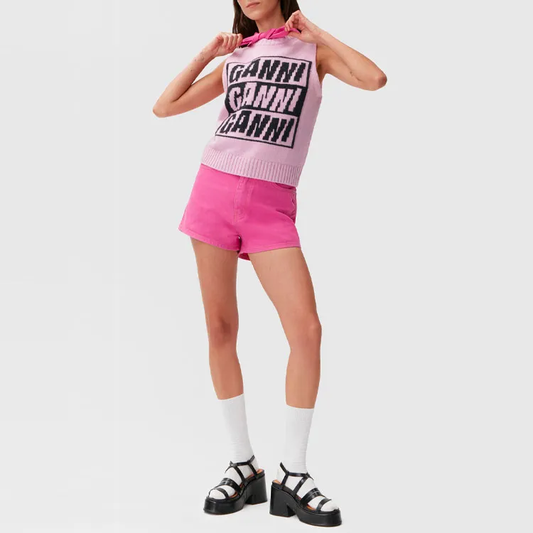 GANNI Tank Tops Women's Pink-2