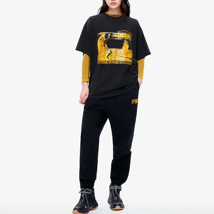 FILA FUSION x Aries Collaboration Collection T Shirt Unisex Pitch Black-5