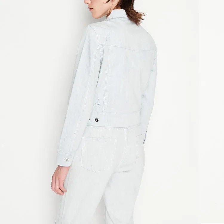 ARMANI EXCHANGE Cropped Coats Women's Blue-2