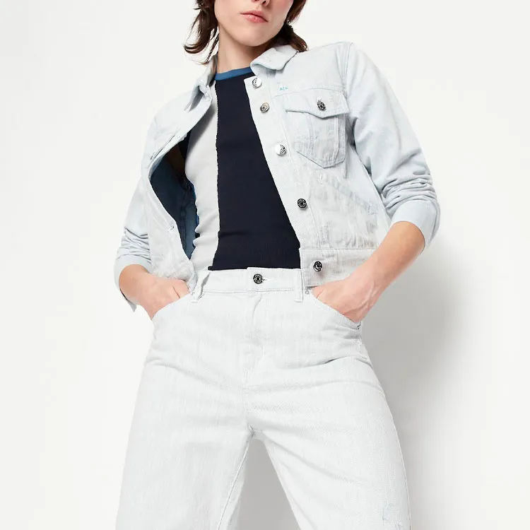 ARMANI EXCHANGE Cropped Coats Women's Blue-4