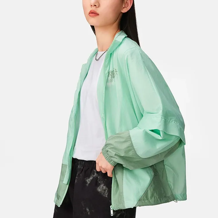 LINING Badfive Trench Coats Women's Water Wave Green-2