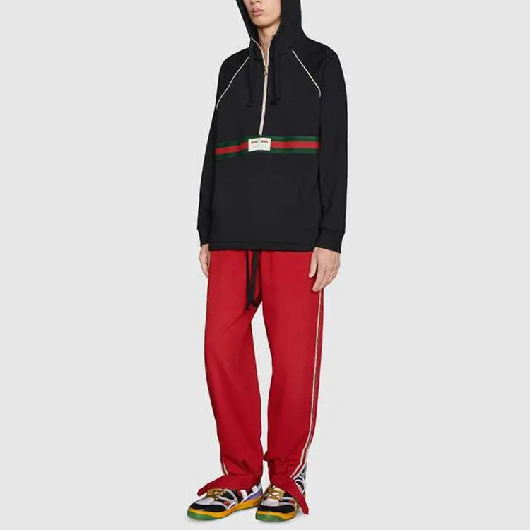 GUCCI Web stripe Cotton Hoodie-6