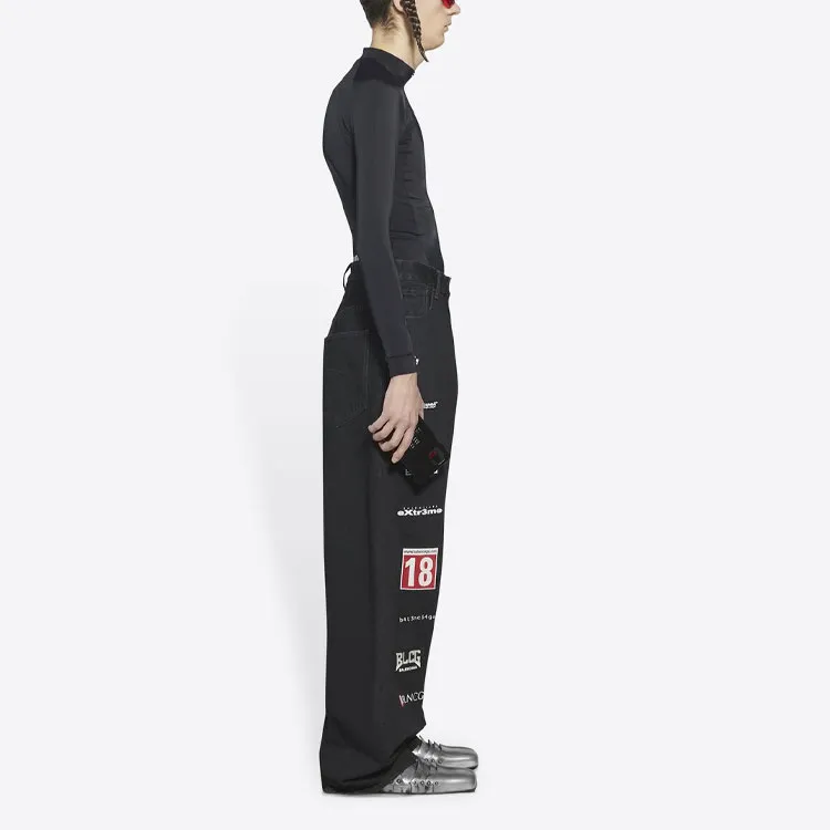 Balenciaga Jeans Loose Fit Style Unisex Black-4