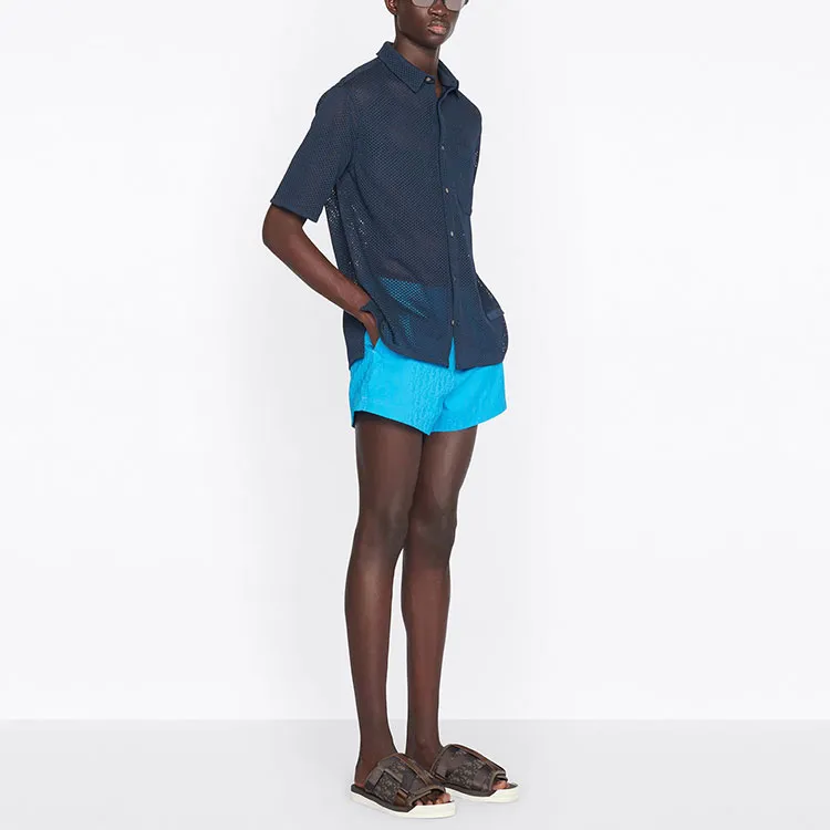 DIOR Quarterly New Products Shirts Men Blue-4