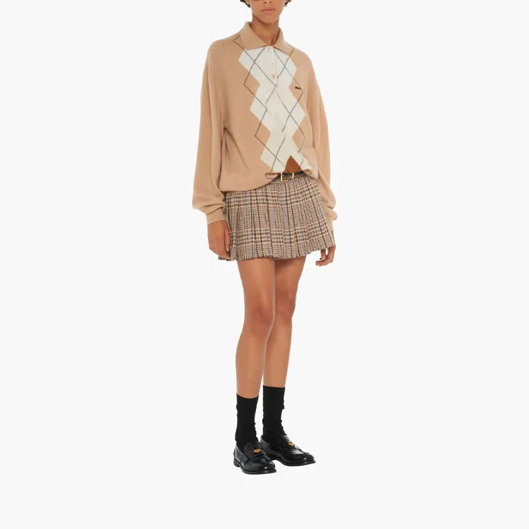 MIU MIU Casual Short Skirts Women's Brown-1