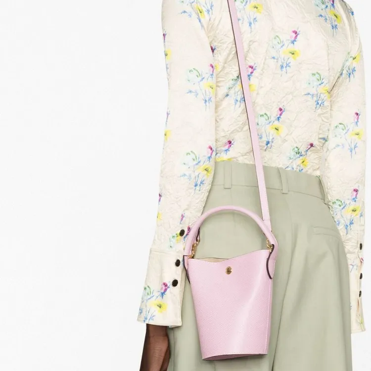 LONGCHAMP Épure Cow Leather Bucket Bag, Handbag, Shoulder Bag Mini Women's Pink-4