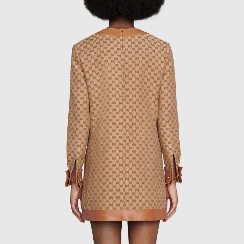 GUCCI SS21 Long Sleeved Dress Women's Beige-2