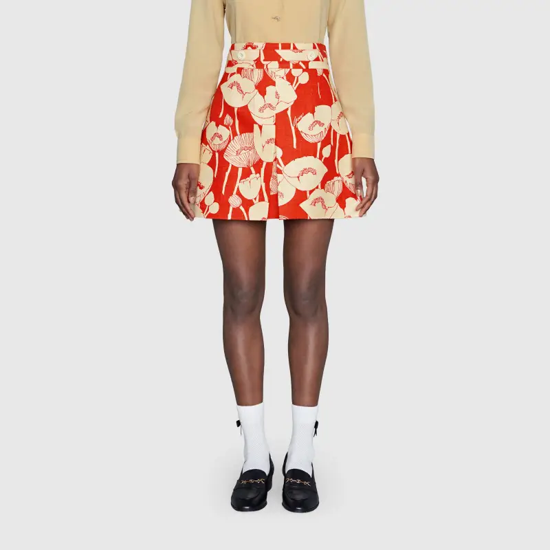 GUCCI Casual Long Skirts Women's Red-2
