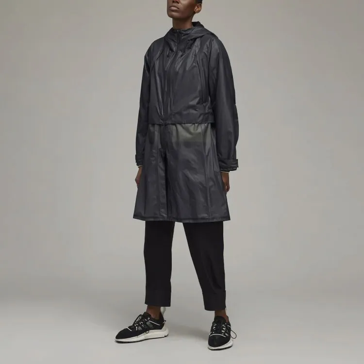 Y 3 Hooded Midi Raincoat-2