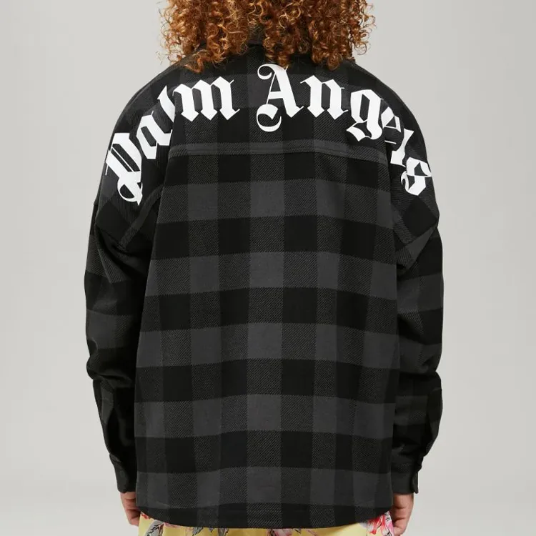 PALM ANGELS Curved Logo Shirt-4