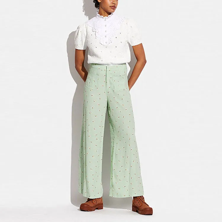COACH Casual Pants Women's Green-2