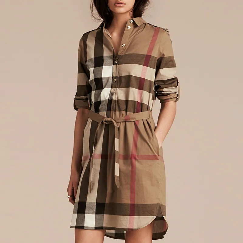 Burberry Short Sleeved Dress Women's Archive Beige-2