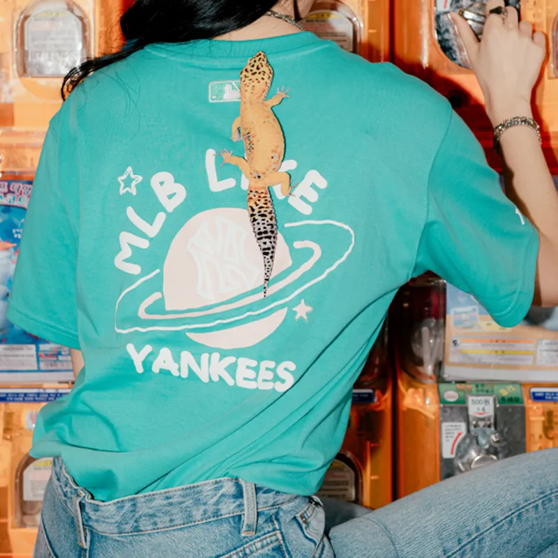 MLB Drop Shoulder Sleeve T Shirt Unisex Green-5