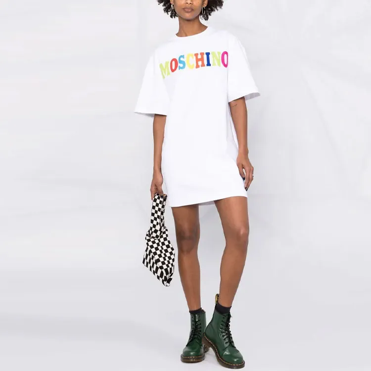 MOSCHINO Short Sleeved Dresses Women's White-1