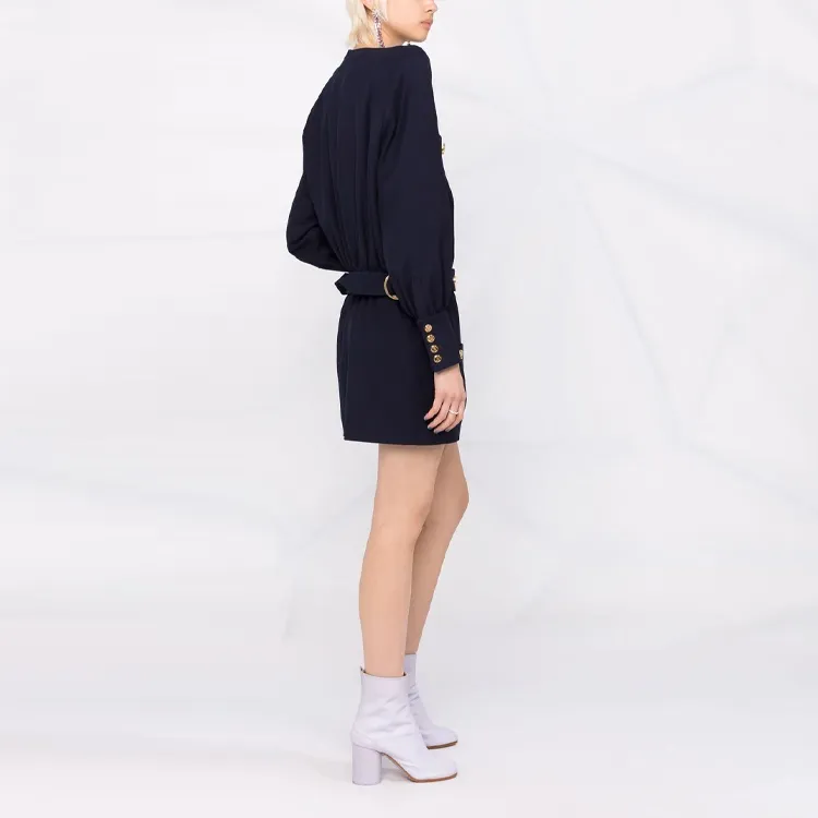 BALMAIN Long-Sleeved Dresses Women's Marine Blue-3