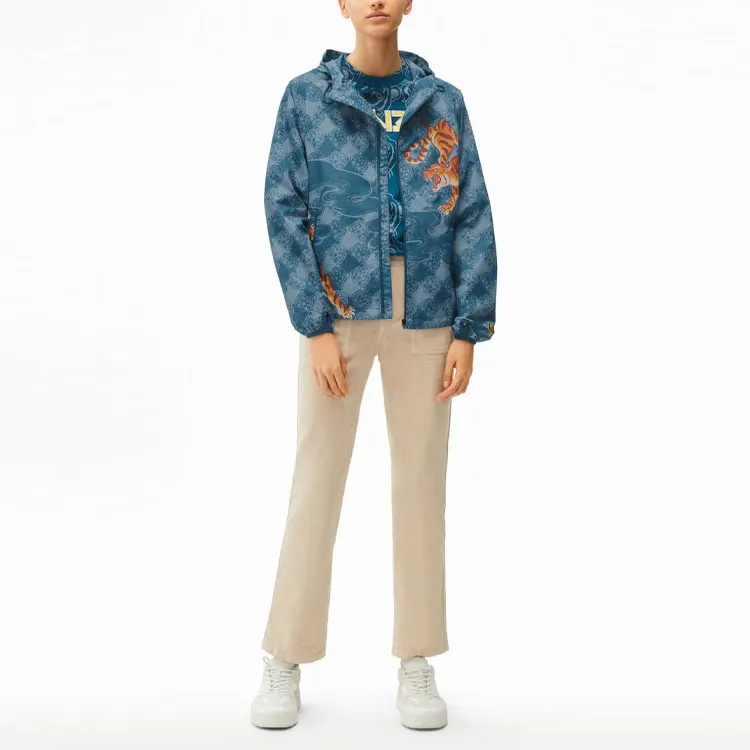 KENZO Trench Coats Women's Blue-2