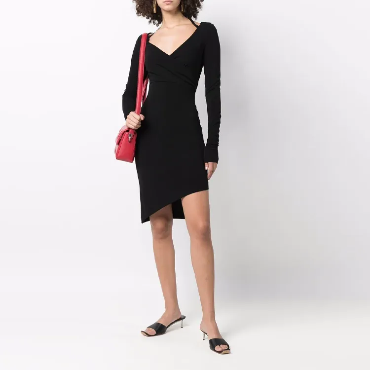 OFF WHITE Halterneck strap Asymmetric Dress-1