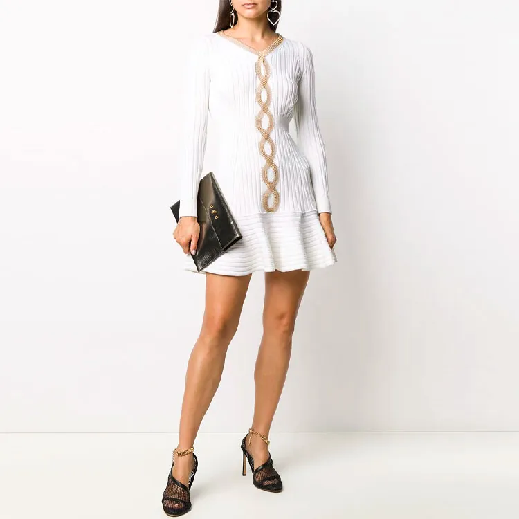 Alexander McQueen Long Sleeved Dresses Women's White-1