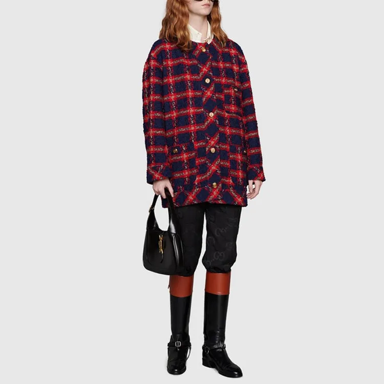 GUCCI Checked Tweed Oversized Jacket-1