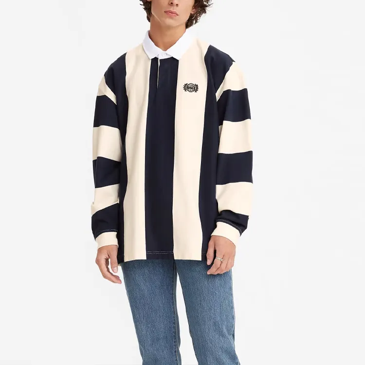 Levis Polo Shirts Men Blue With White Lettering-1
