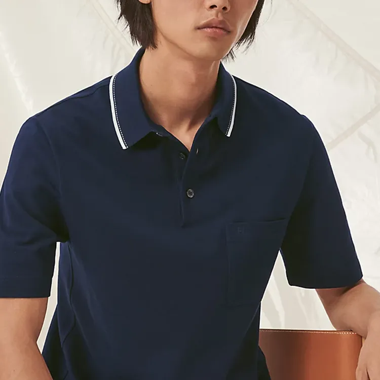 HERMES Polo Shirt Men's Dark Blue-1