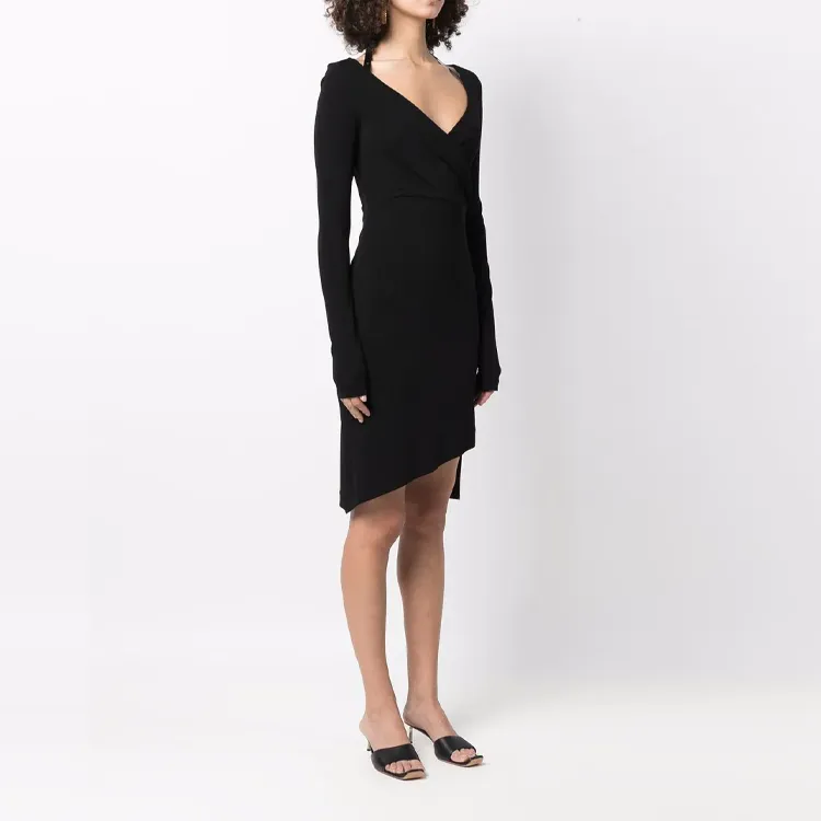 OFF WHITE Halterneck strap Asymmetric Dress-3