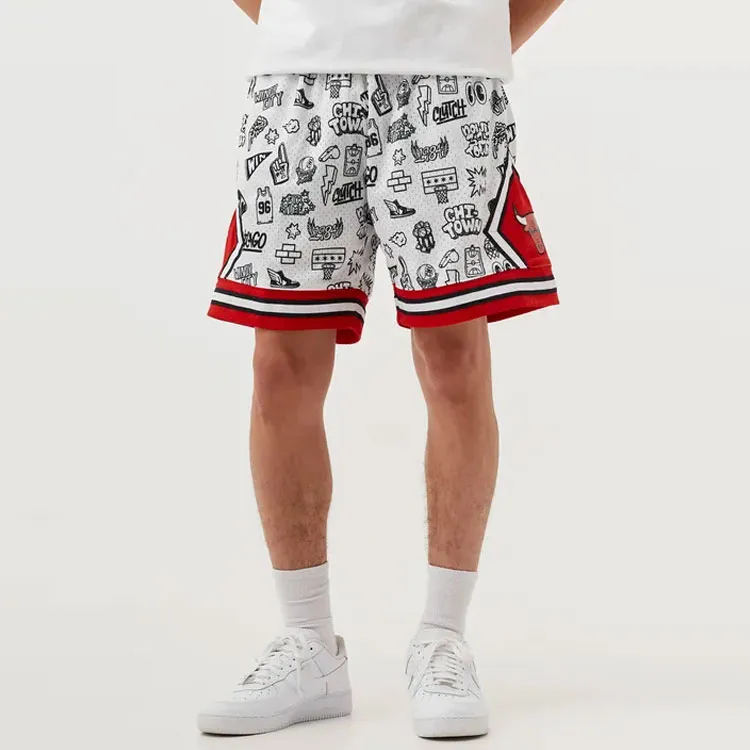 Mitchell Ness Basketball Shorts Men White-2