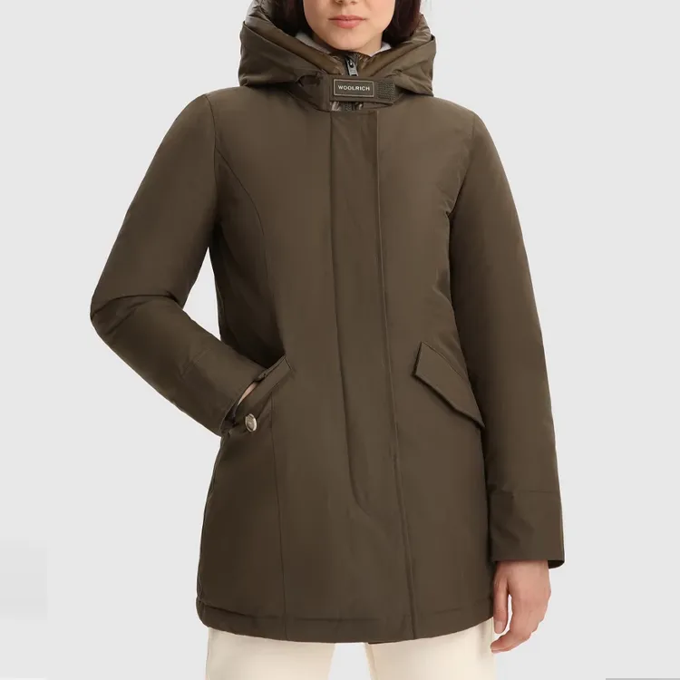 WOOLRICH Button Up Hooded Long Coat-4