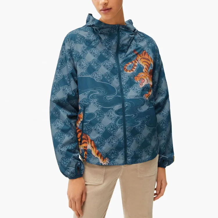 KENZO Trench Coats Women's Blue-4