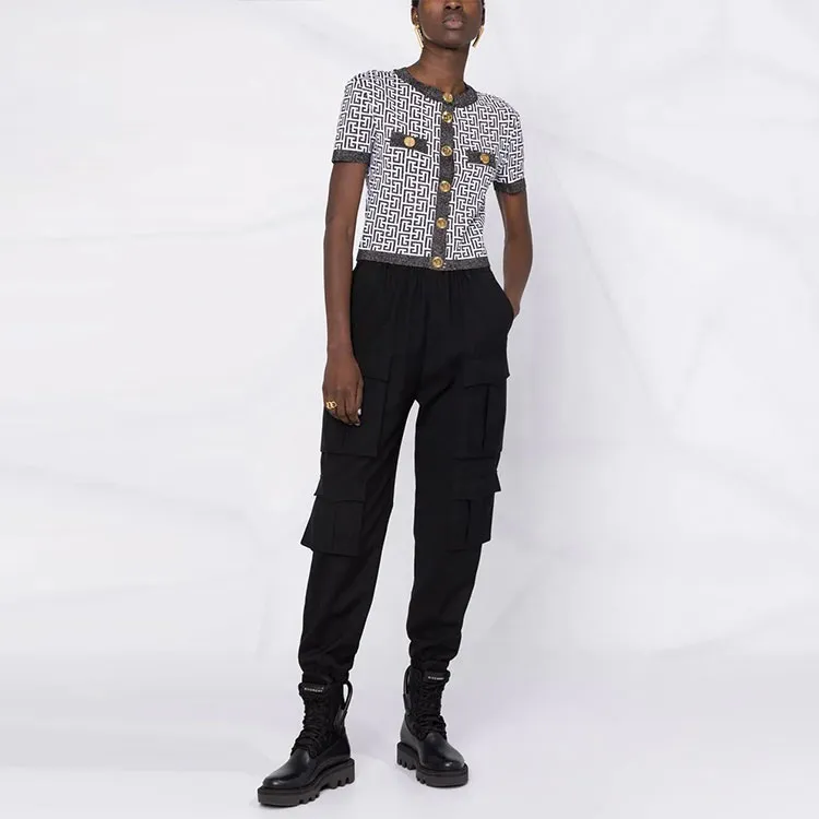 BALMAIN SS22 Sweater Women's Black White-1