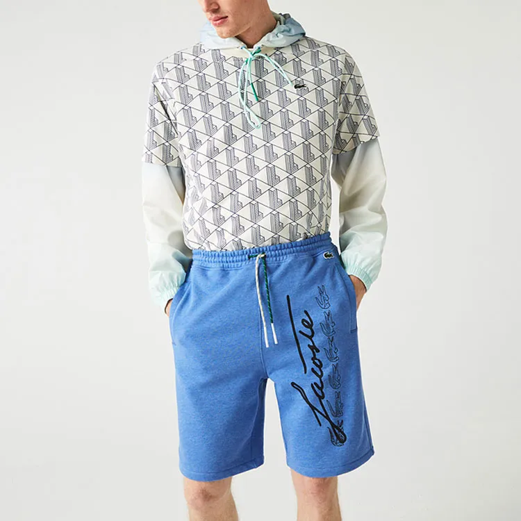 LACOSTE Printed Cotton '' Track Shorts-2