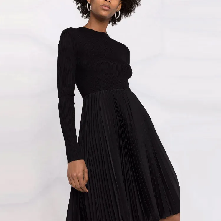 PRADA Long-Sleeved Dresses Women's Black-3