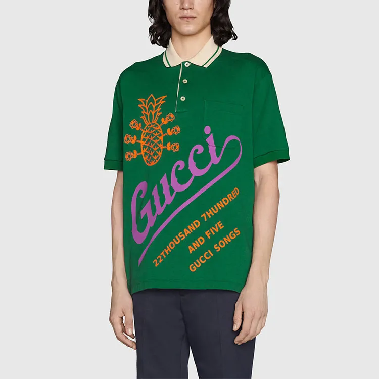 GUCCI Pineapple Collection SS22 Polo Shirt Men's Green-1