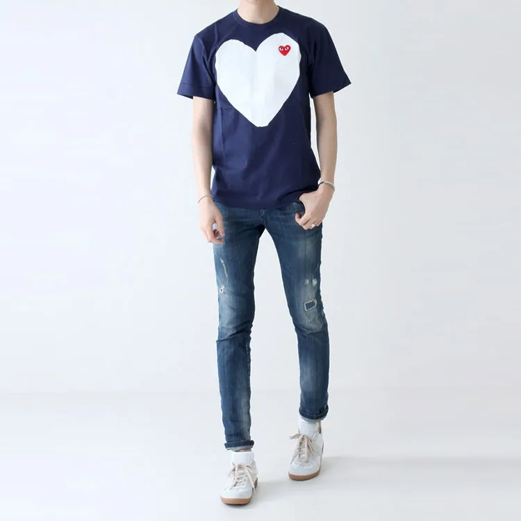 Comme Des Garcons Play White Heart T shirt-4