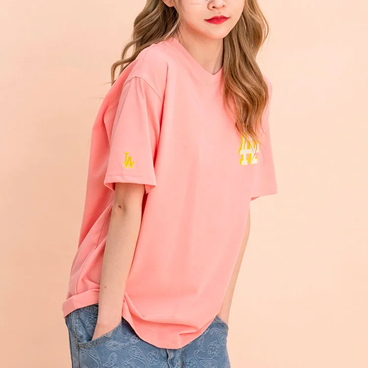 MLB Los Angeles Dodgers T Shirts Unisex Pink-3