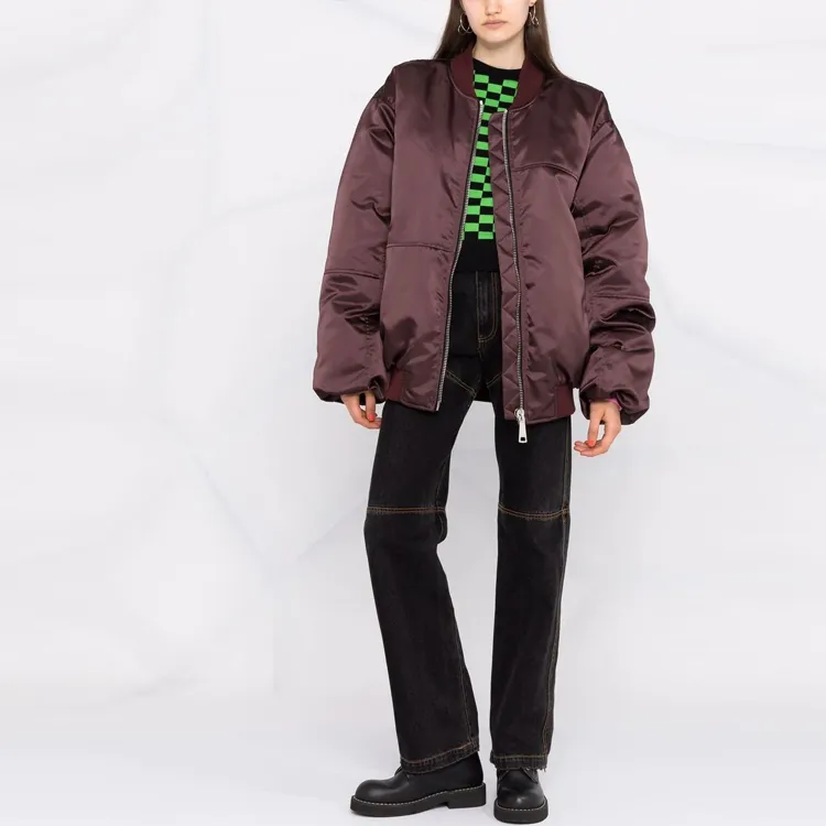 KHRISJOY Zip-Up Padded Bomber Jacket-2