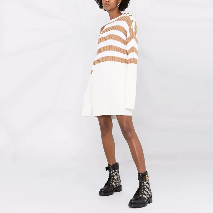 BALMAIN Striped knit Sweater Dress-3