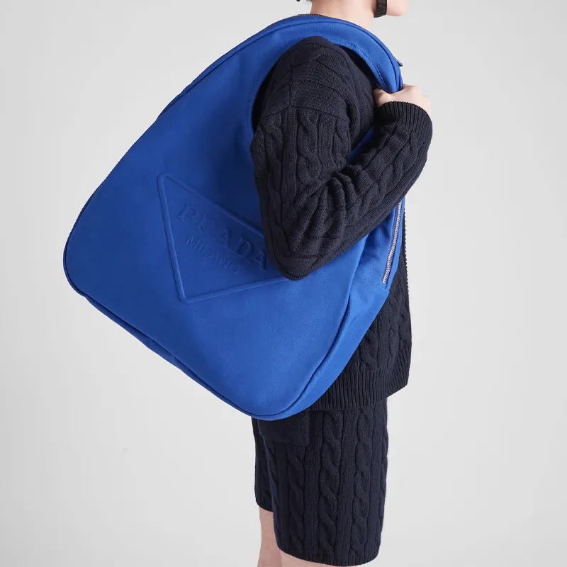 PRADA Hobo Canvas Hobo Bag Canvas Bag One Shoulder Handbag Regular Men's Cobalt Blue-8