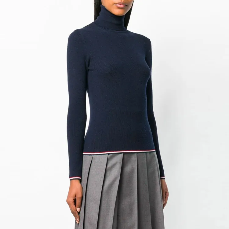 THOM BROWNE RWB trim Roll neck Jumper-3