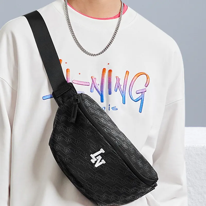 LiNing Fabric Cell Phone Pouch Fanny Pack Unisex Black-4