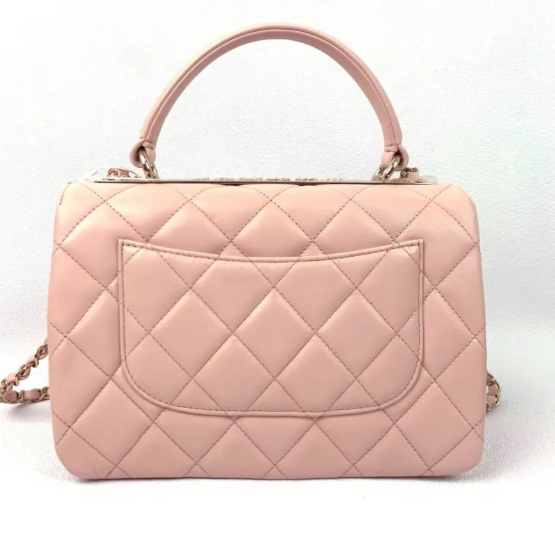 CHANEL Trendy Cc Sheepskin Flap Bag Handbag, Crossbody Bag Women's Cherry Blossom Pink-3
