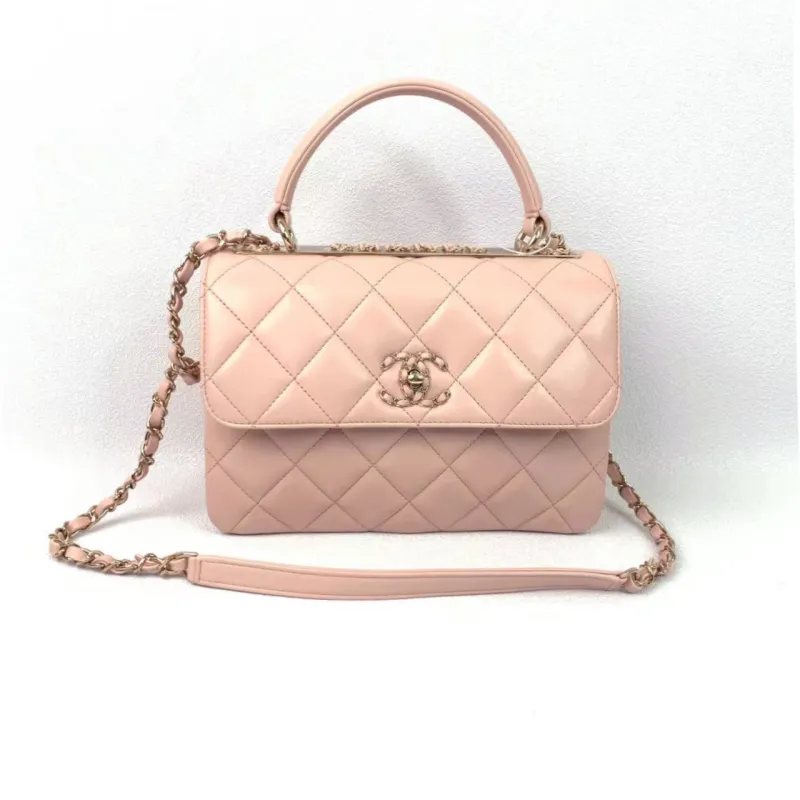 CHANEL Trendy Cc Sheepskin Flap Bag Handbag, Crossbody Bag Women's Cherry Blossom Pink-1