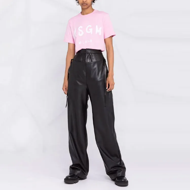 MSGM Logo Printed Crewneck T Shirt-1