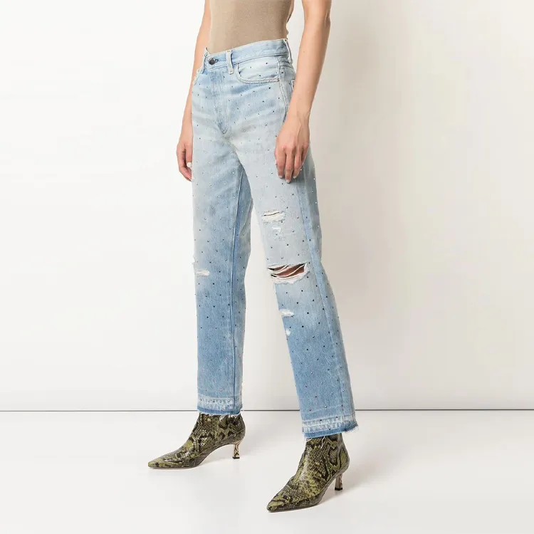 AMIRI Gradient Crystal Reconstructed Denim Pants 'Multi Indigo'-3