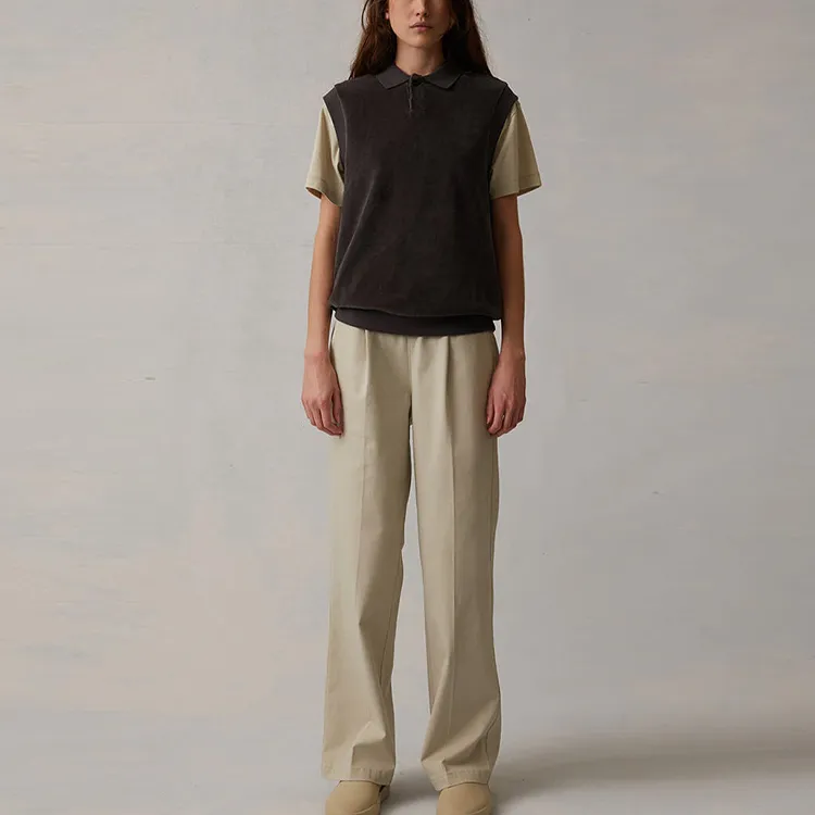Fear Of God Essentials Women's Velour Sleeveless Polo Iron-1