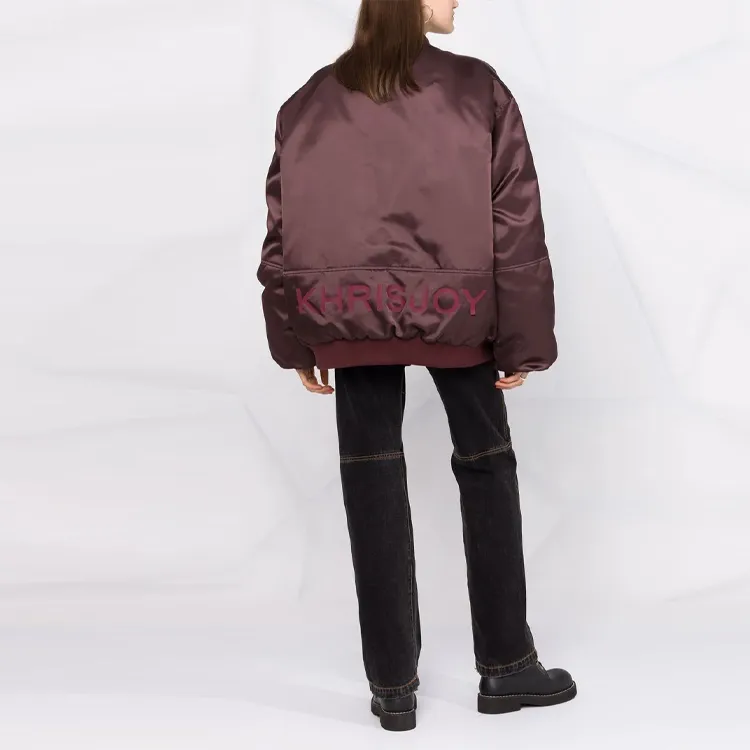 KHRISJOY Zip-Up Padded Bomber Jacket-3