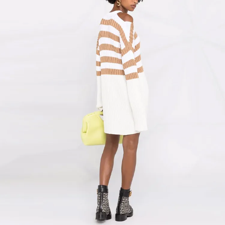 BALMAIN Striped knit Sweater Dress-2