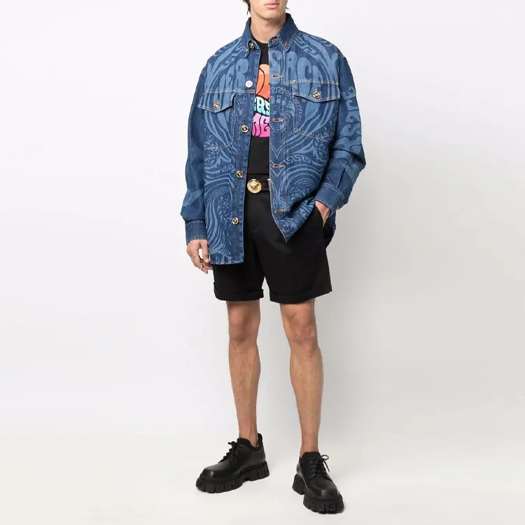VERSACE Denim Jackets Men Blue-1