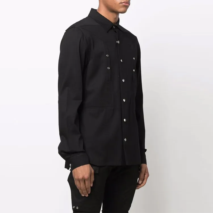 RICK OWENS Shirts Men Black-3